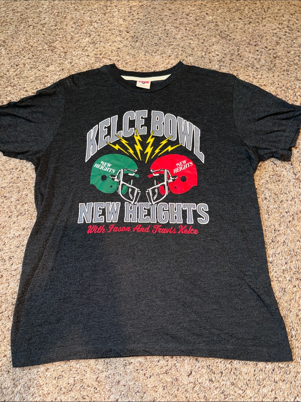 HOMAGE Charcoal Tee with Green & Red Helmet Graphic